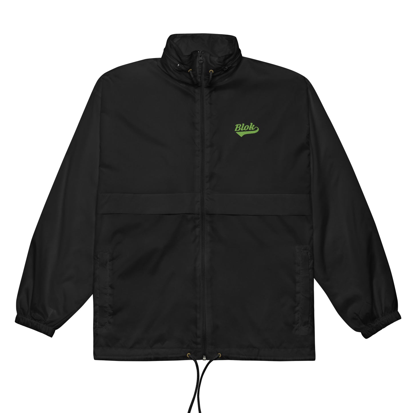 BLOK Classic Logo - Unisex Lime Green Embroidered Windbreaker Jacket
