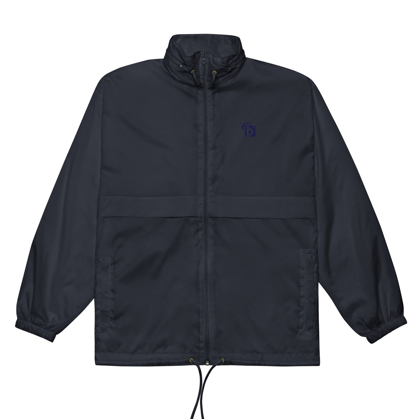 BLOK Original Logo - Unisex Blue Embroidered Windbreaker Jacket
