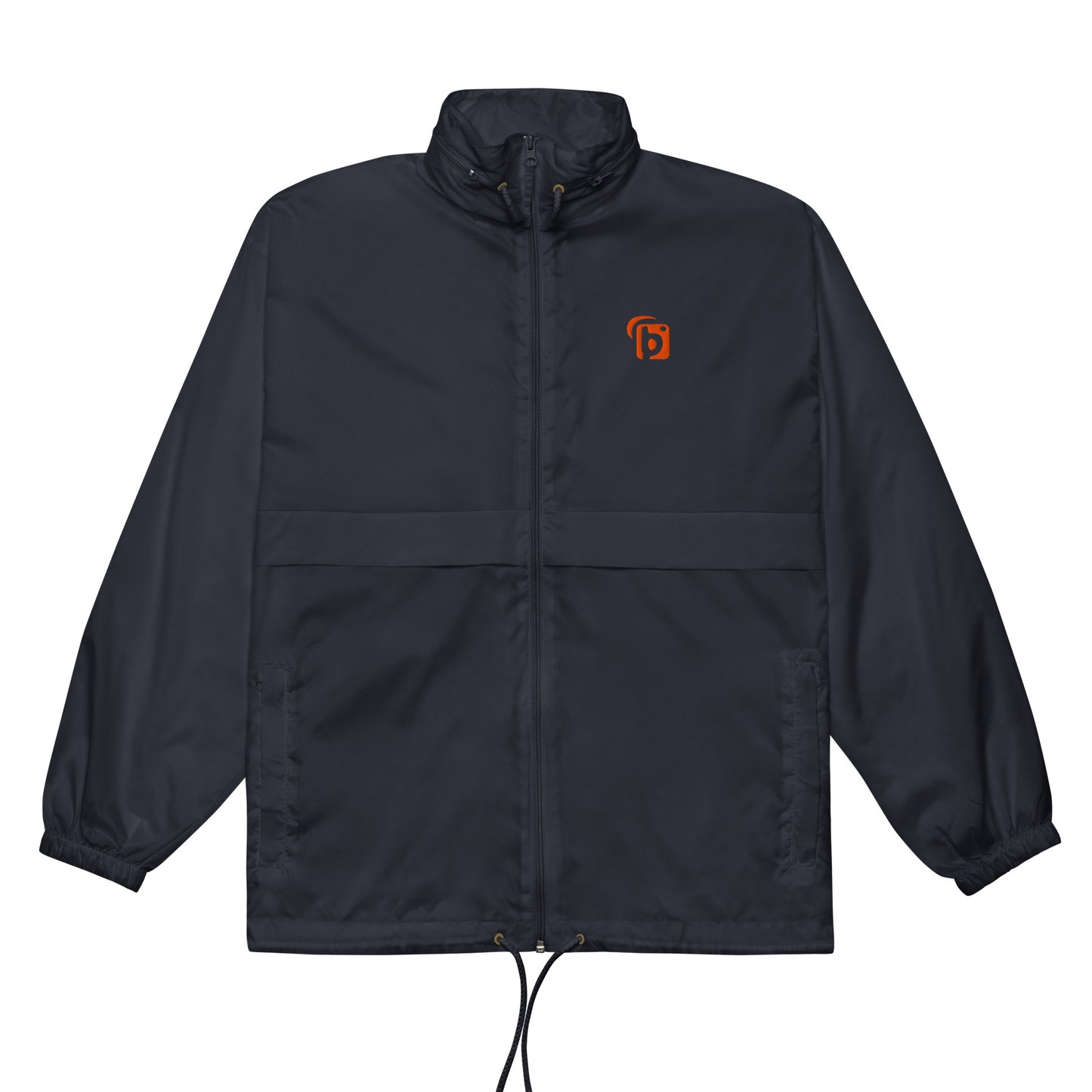 BLOK Original Logo - Unisex Orange Embroidered Windbreaker Jacket