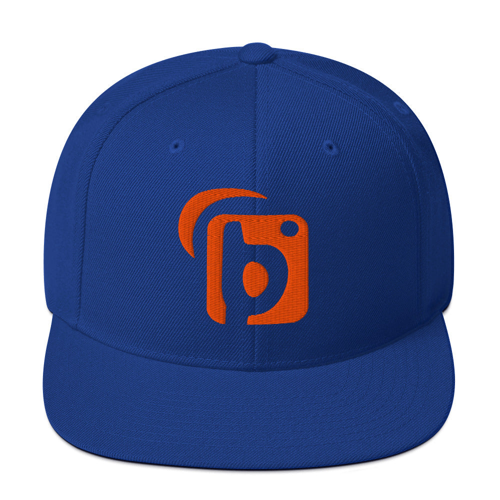 BLOK Original Logo - Men's Snapback Hat - Orange 3D Embroidery