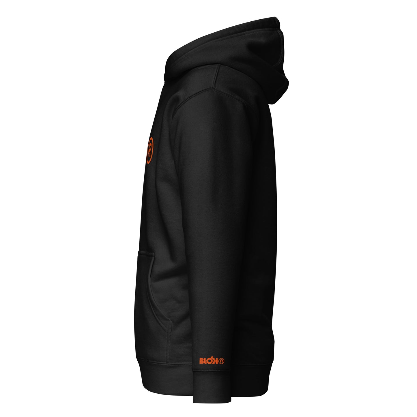 BLOK R - Embroidered Front & Arm Logo - in Orange - Women's Hoodie