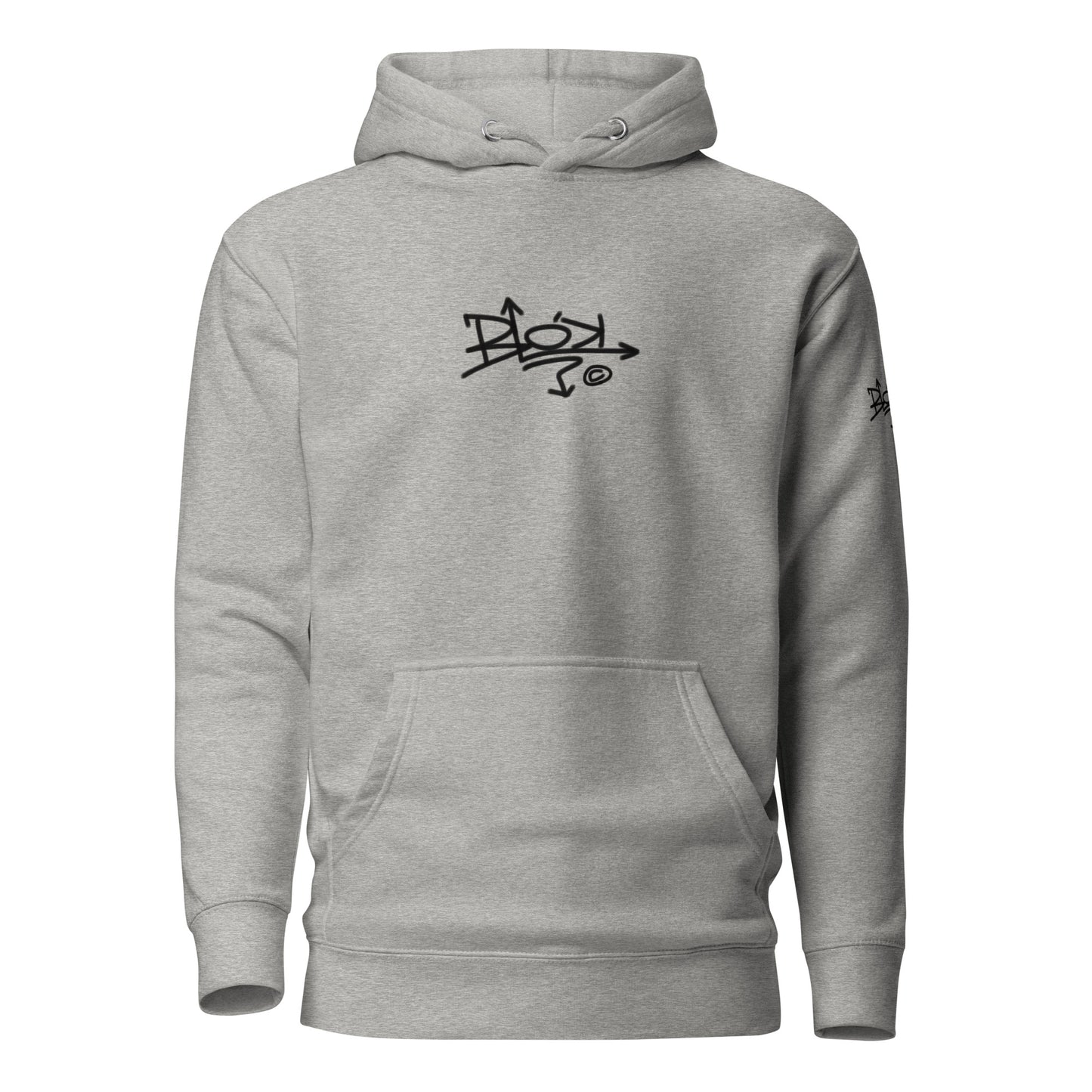 Blok Tag - Front & Arm Print in Black - Men's Graphic Hoodie