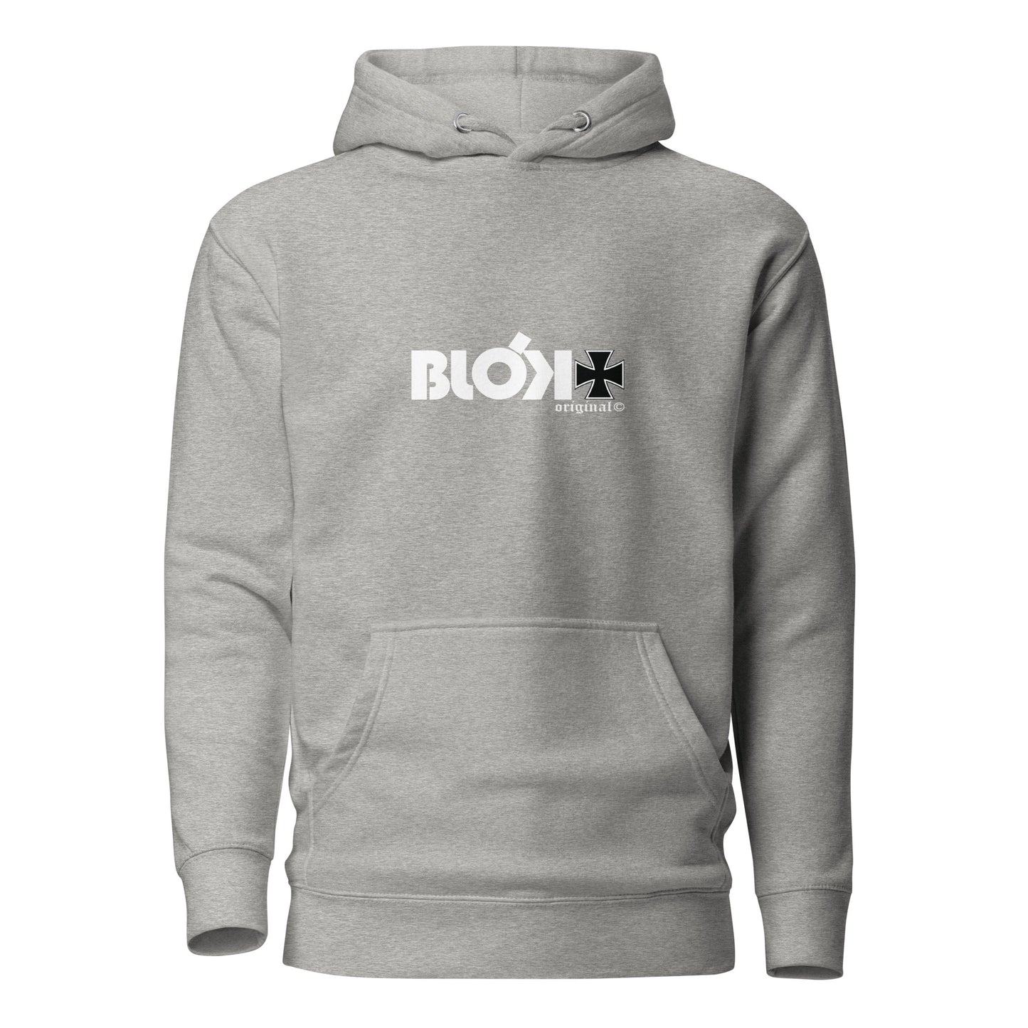 Old School Iron Cross - Front & Back Print in White - Men's Hoodie