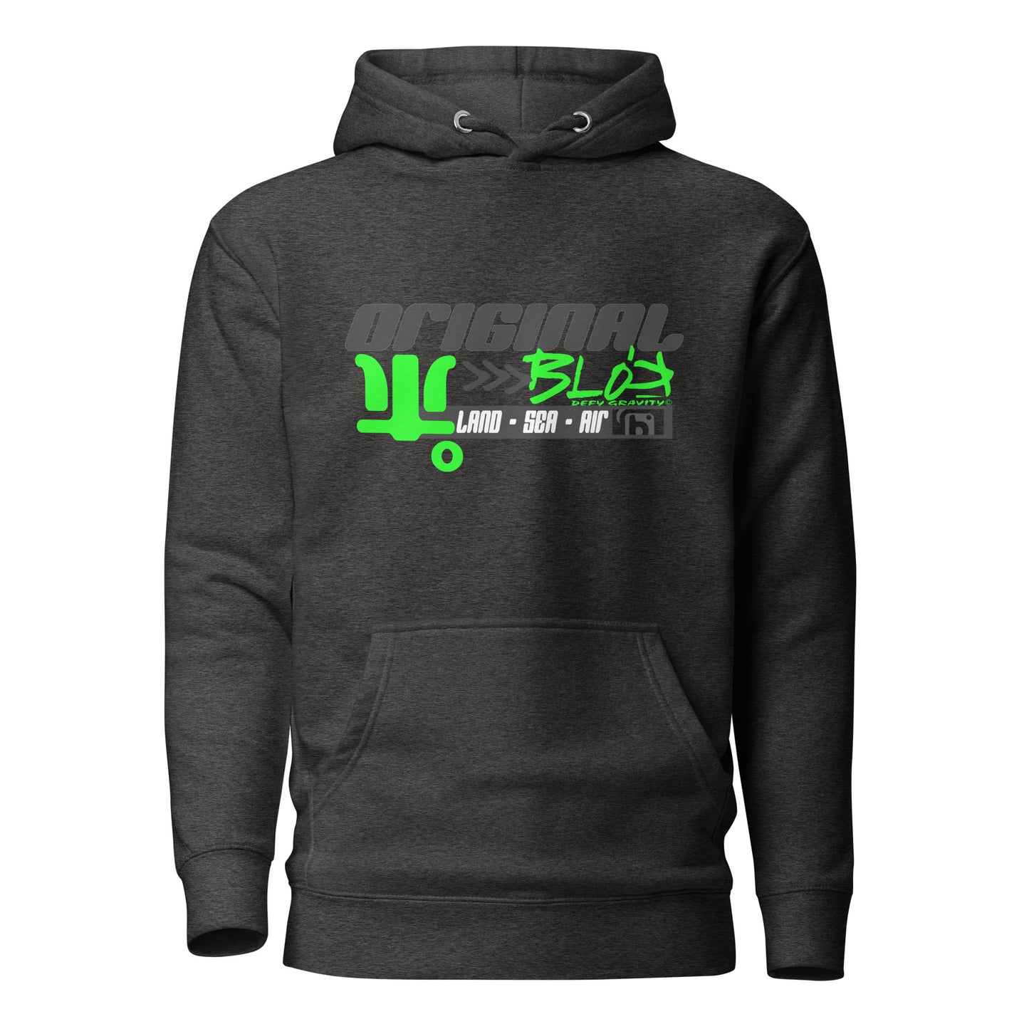 Land Sea Air - Grey & Green Front Print - Men's Graphic Hoodie