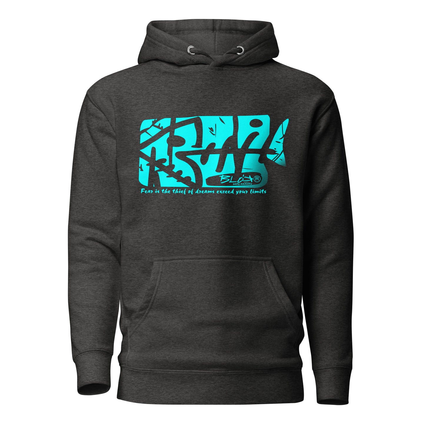 Fish Bone - Turquoise Front Print - Men's Graphic Hoodie