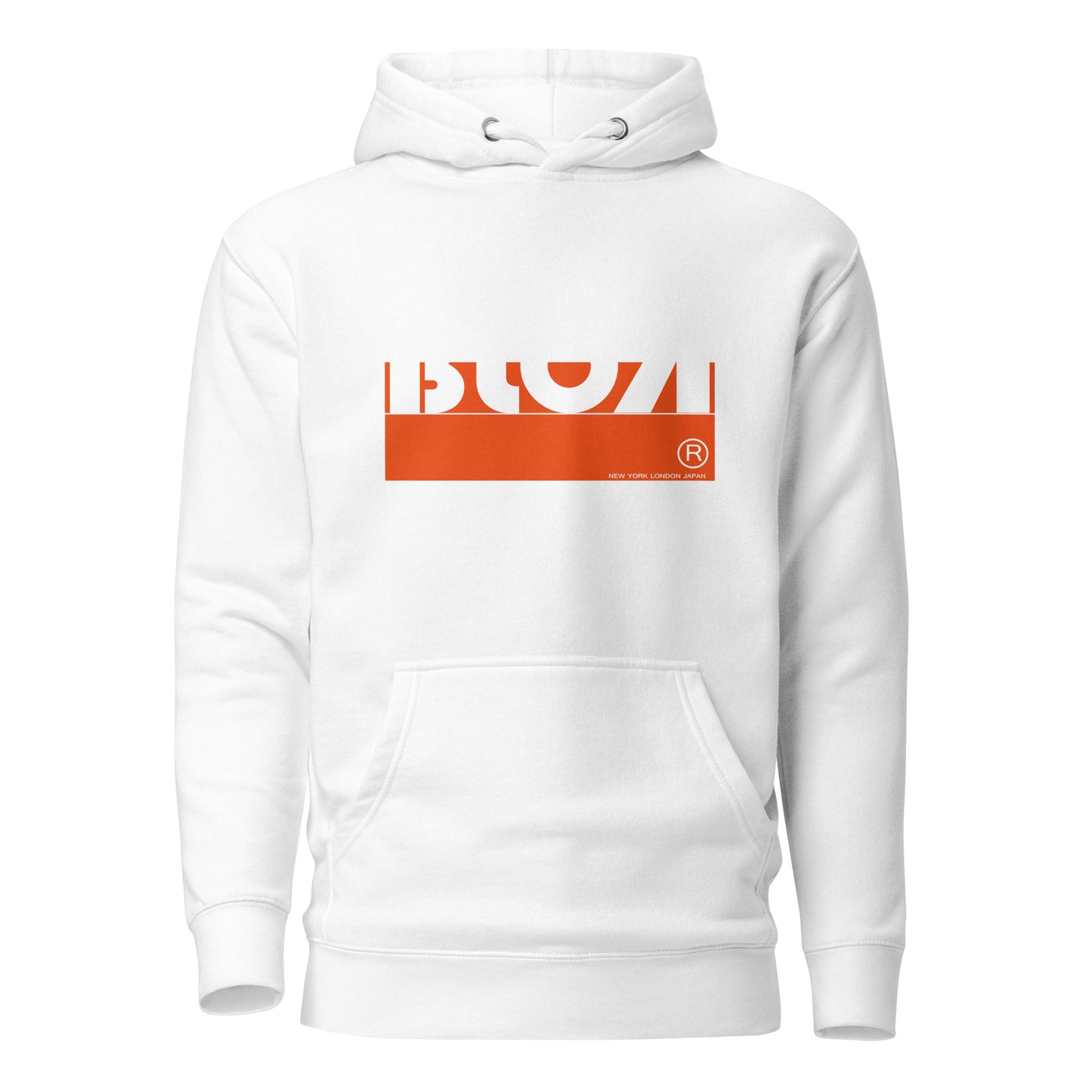 Blok Stripe - Front Print - in Orange & White - Women's Hoodie