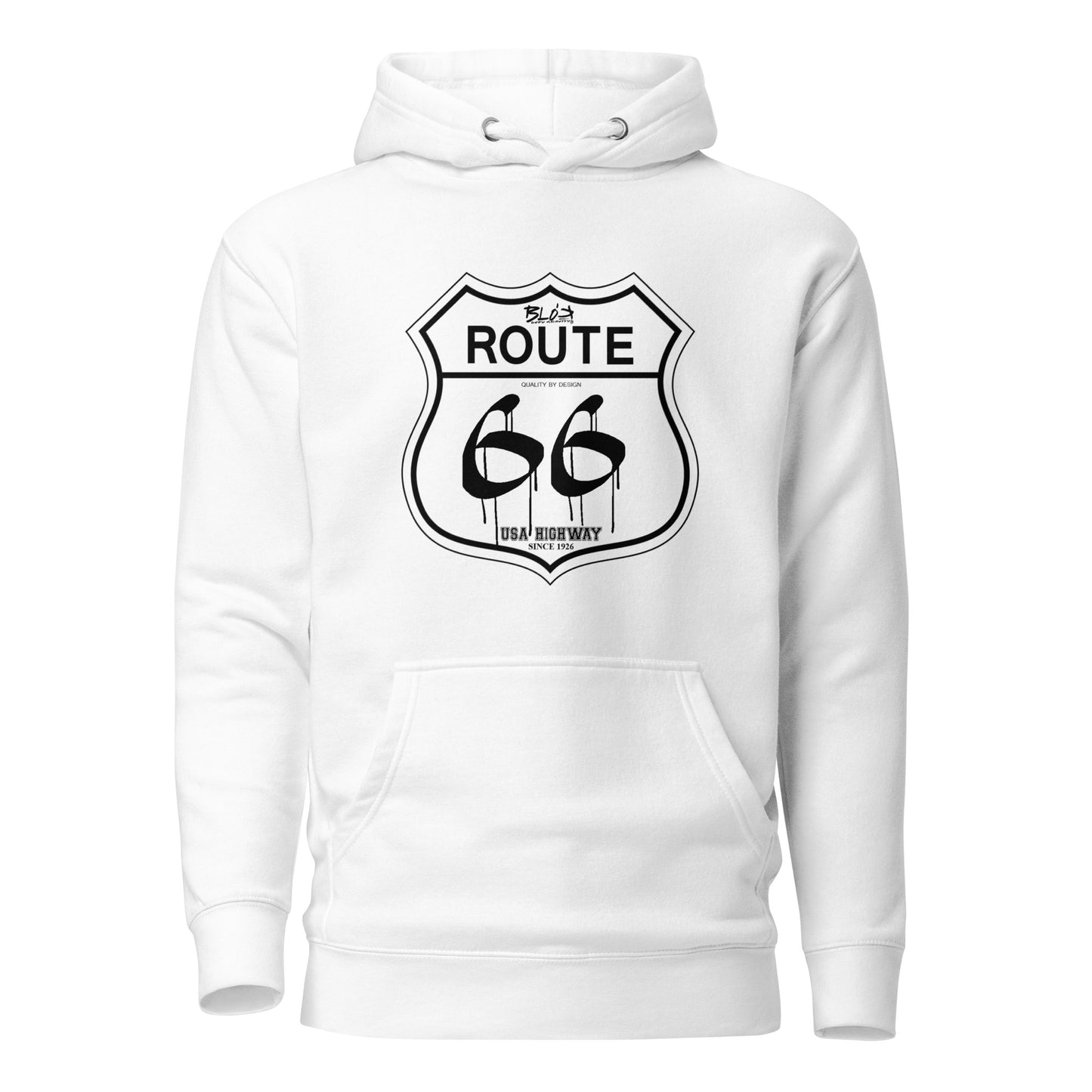 Route 66 - 50 States - with Black Print - Men's Hoodie
