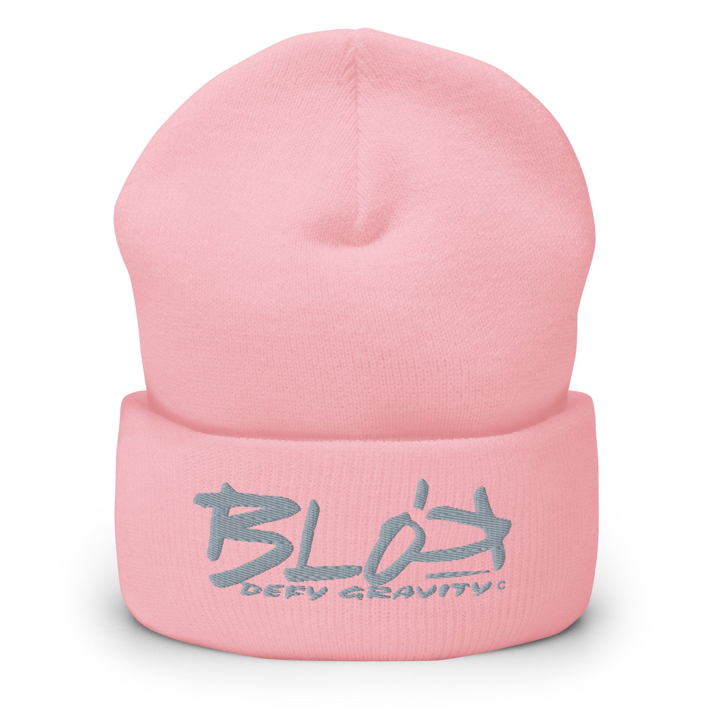BLOK Defy Gravity - Unisex Gray Embroidered Cuffed Beanie