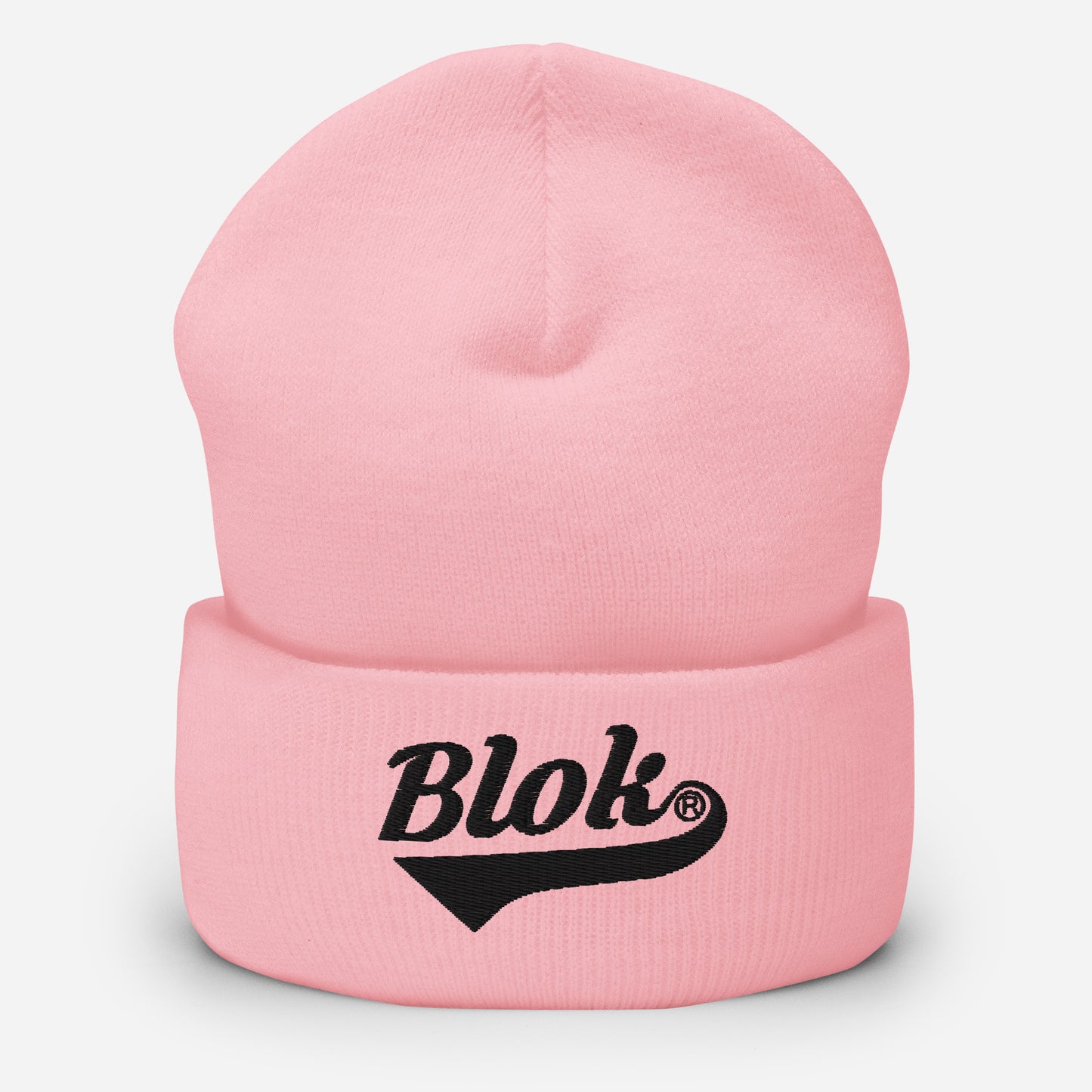 BLOK Classic Logo - Unisex Black Embroidered Cuffed Beanie