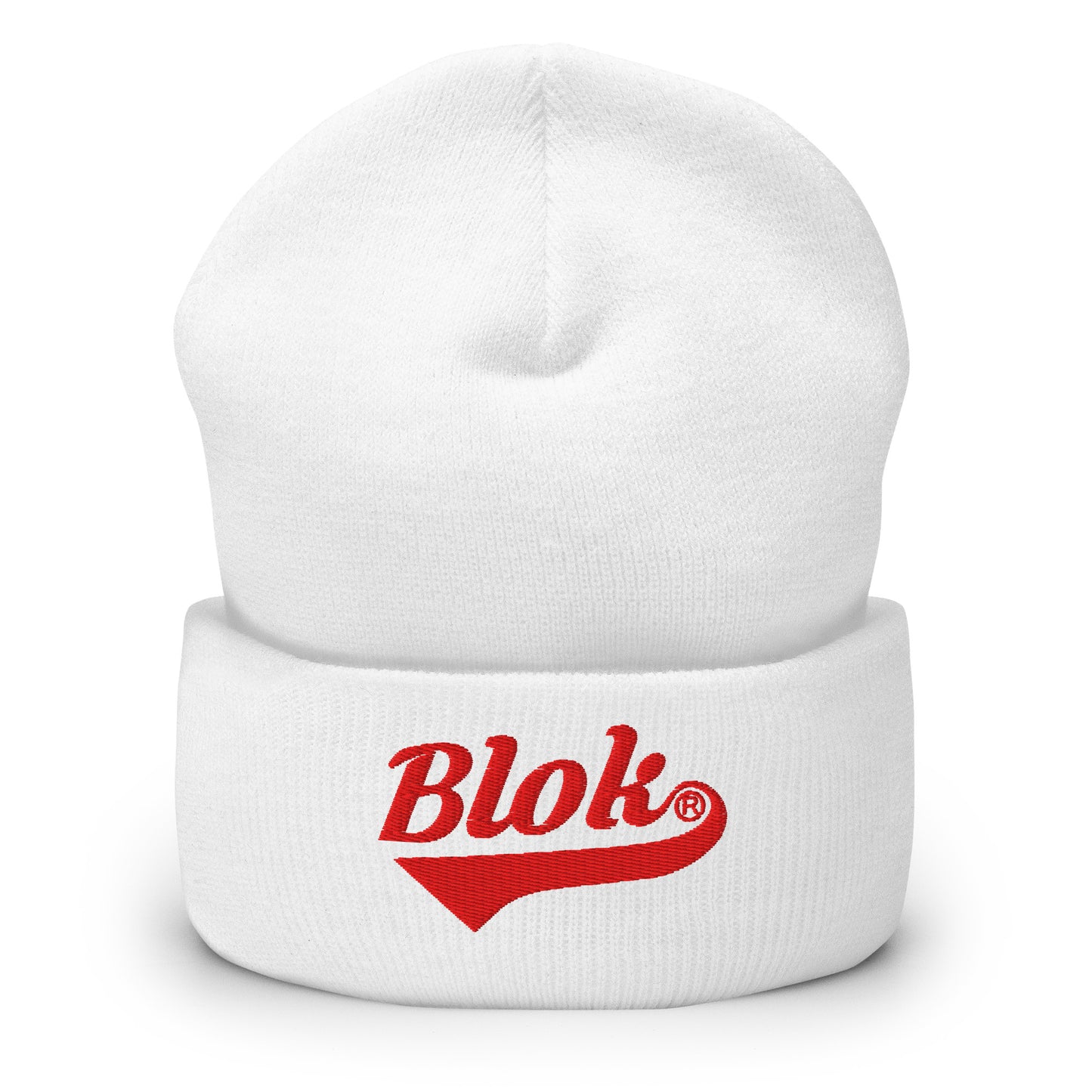 Blok Classic Logo - Red Embroidery - Cuffed Premium Beanie