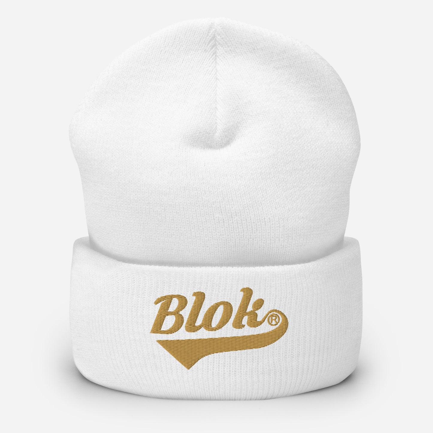 BLOK Classic Logo - Unisex Gold Embroidered Cuffed Beanie