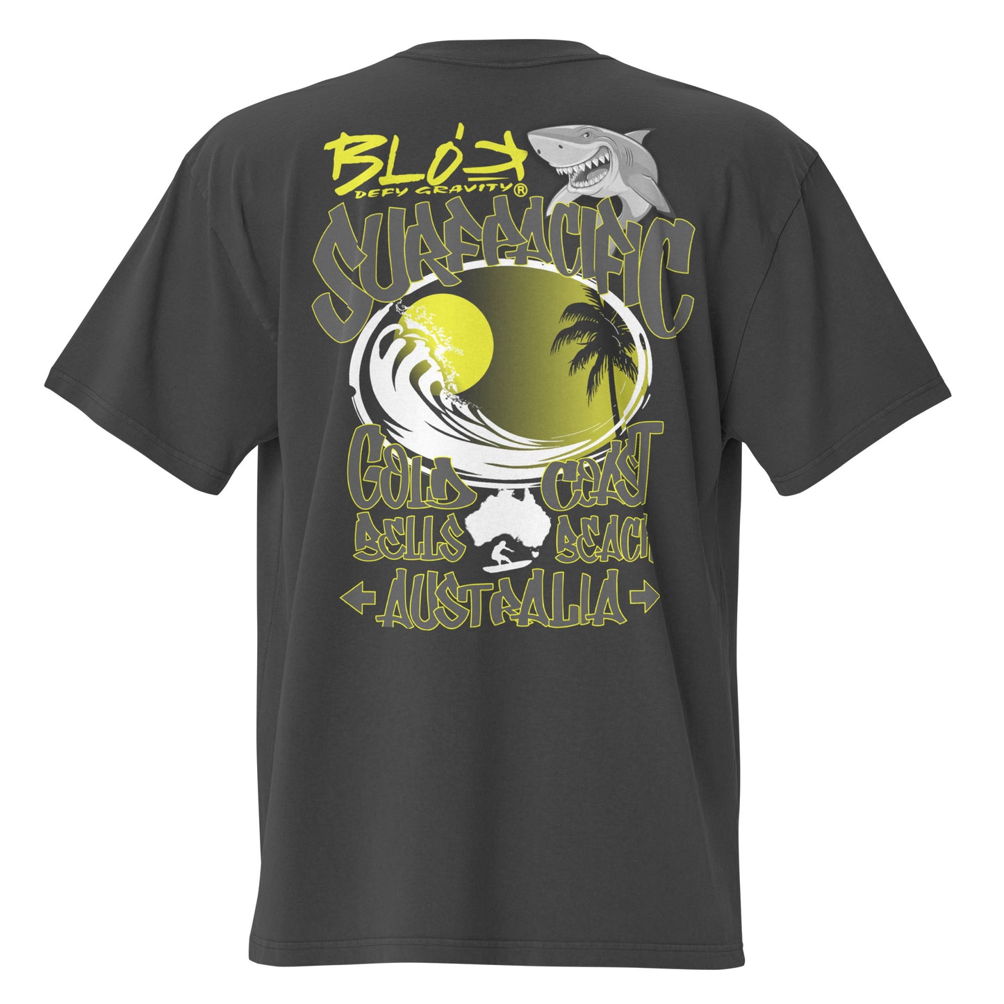 Gold Coast - Front & Back Print - with Yellow Logo - Men's Oversize