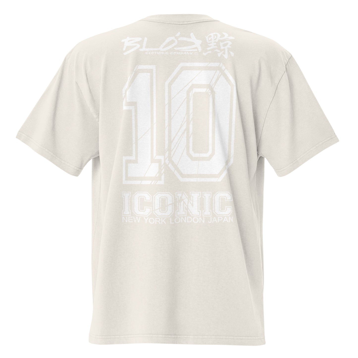 Iconic 10 - Back & Front Print - in White - Men's Oversize
