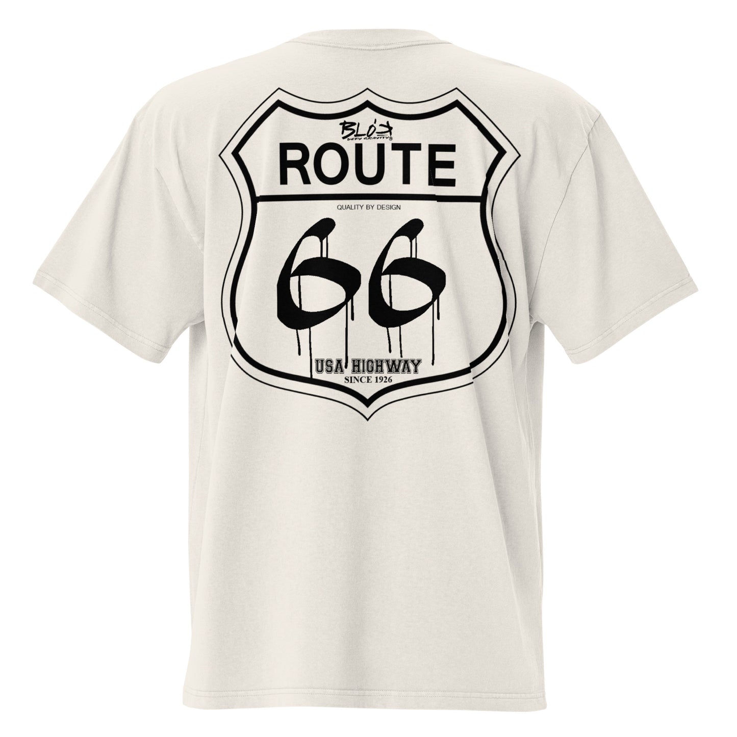 Route 66 - Front & Back Print - in Black - Oversize Men's