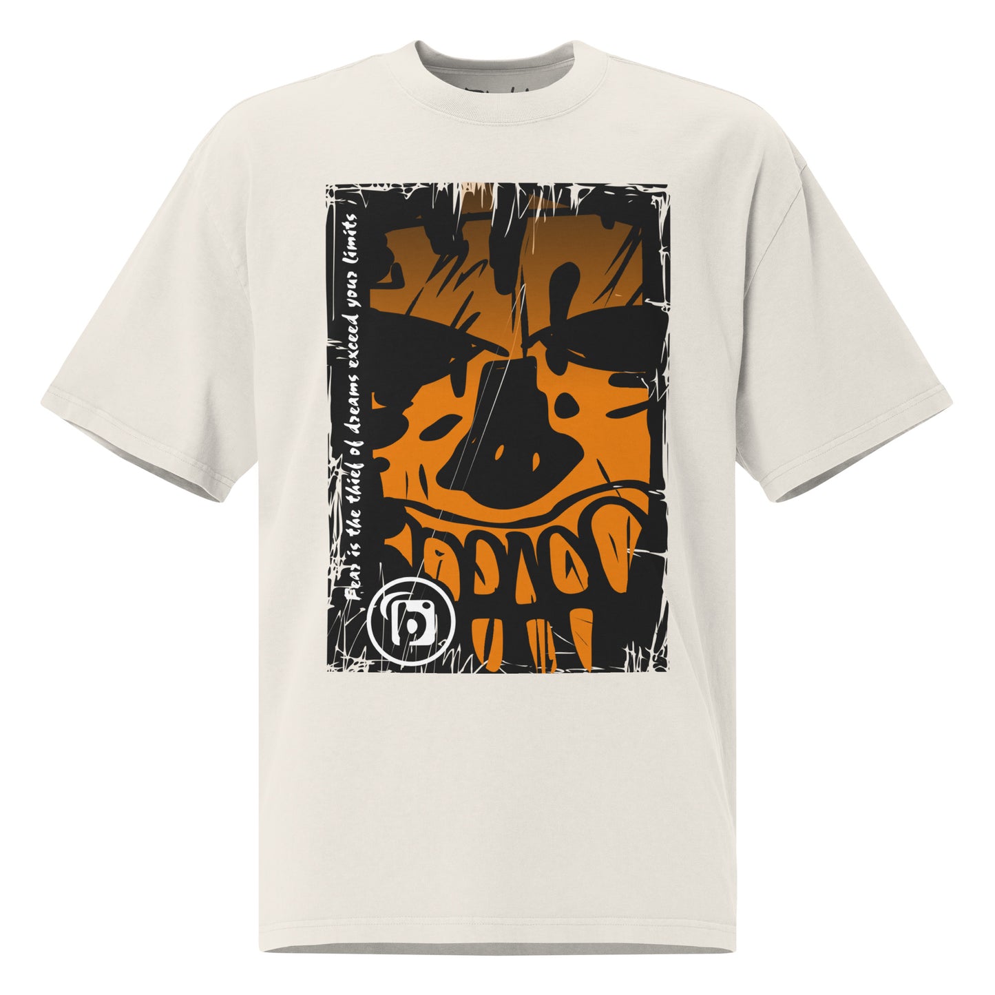 Tiki Skull - Back & Front Print in Orange - Women's Oversize