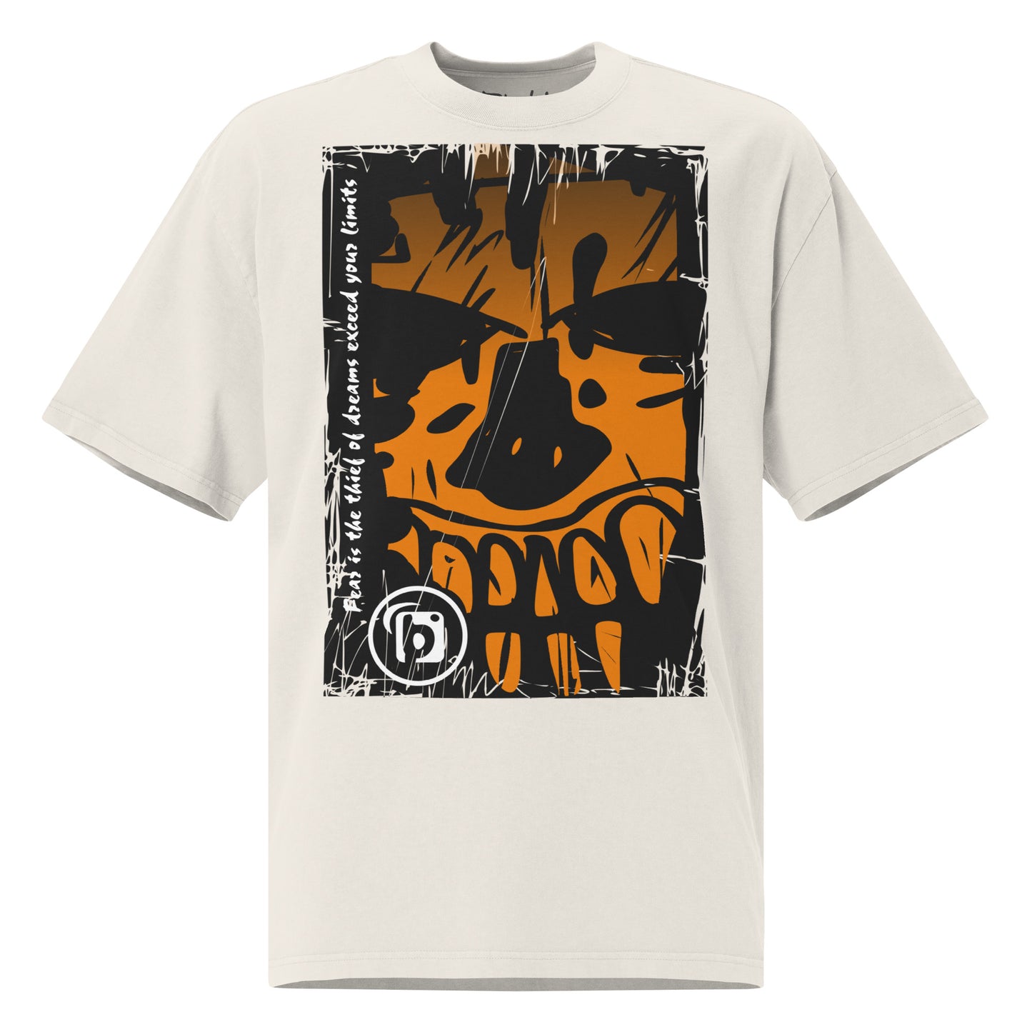Tiki Skull - Front Print - in Orange - Oversize