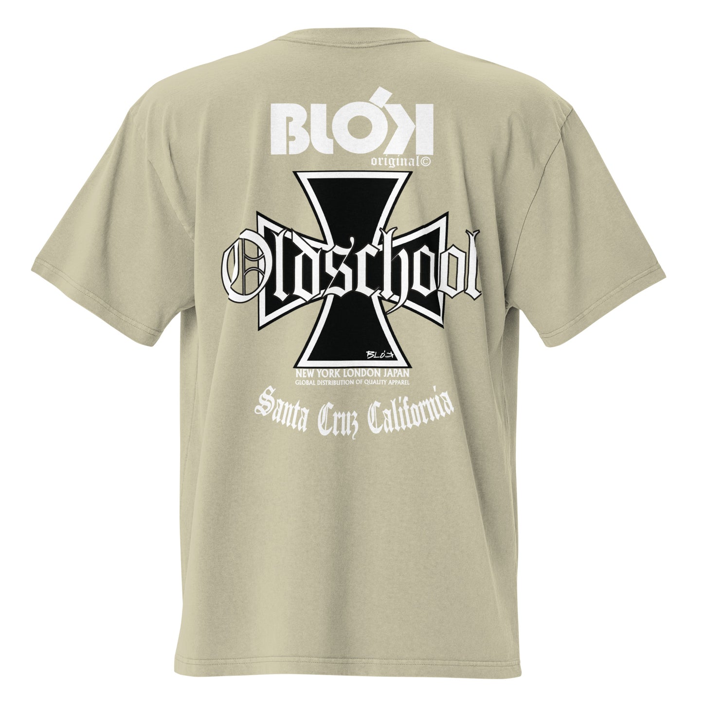 Old School Iron Cross - Front & Back Print - in white - Men's Oversize