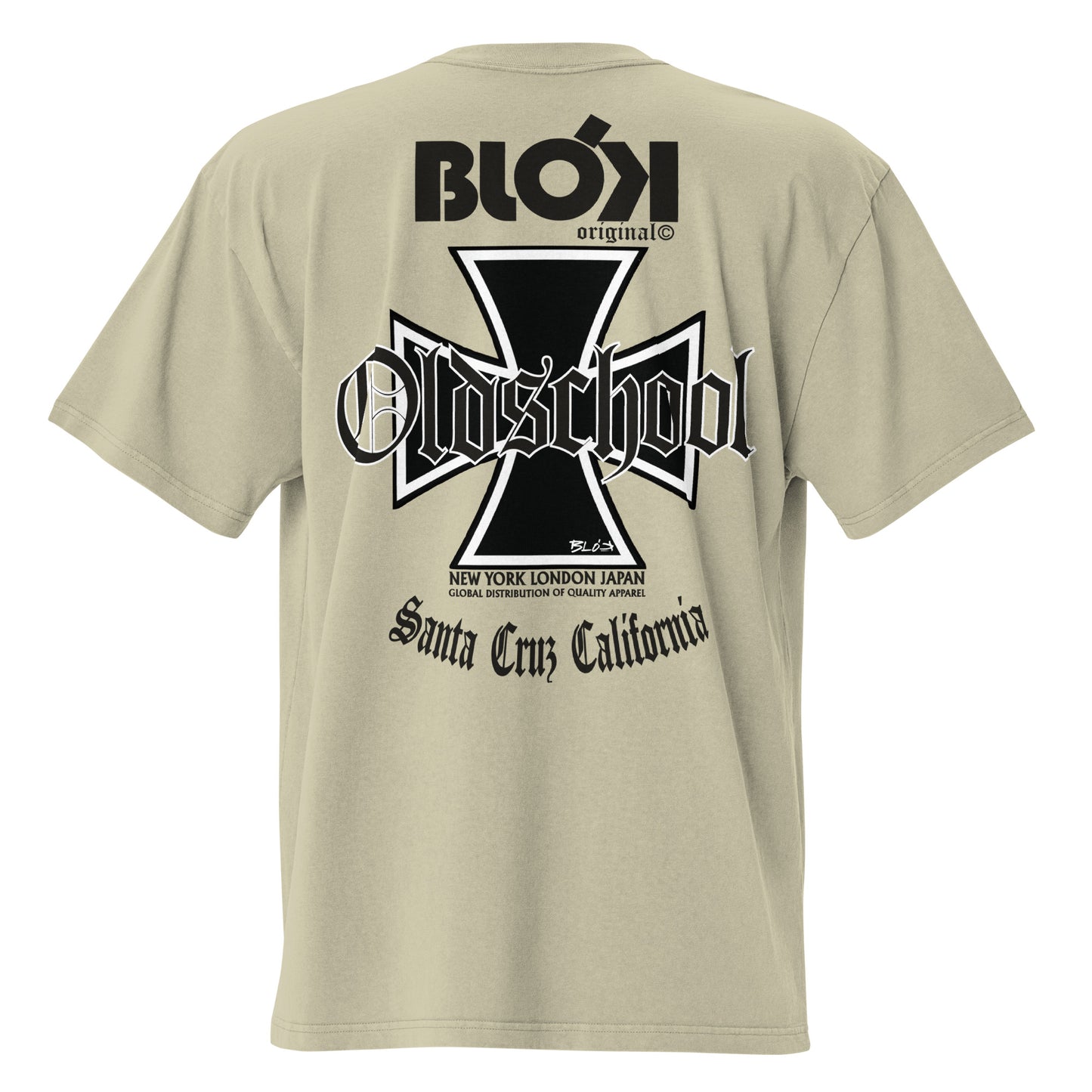 Old School Iron Cross - Front & Back Print - in Black - Men's Oversize Graphic T-Shirt