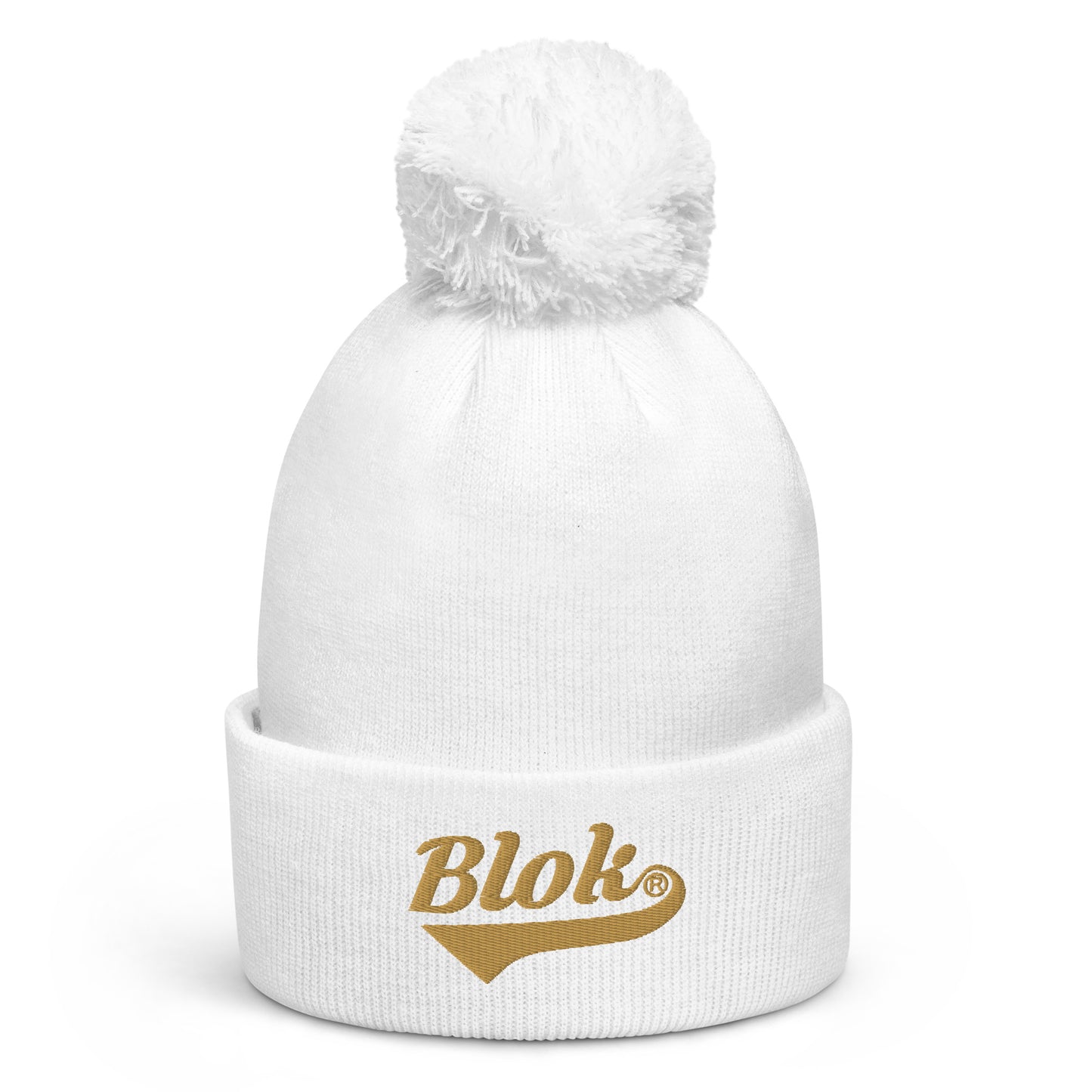 Blok Classic Logo - Pom Pom Beanie - Gold Embroidery