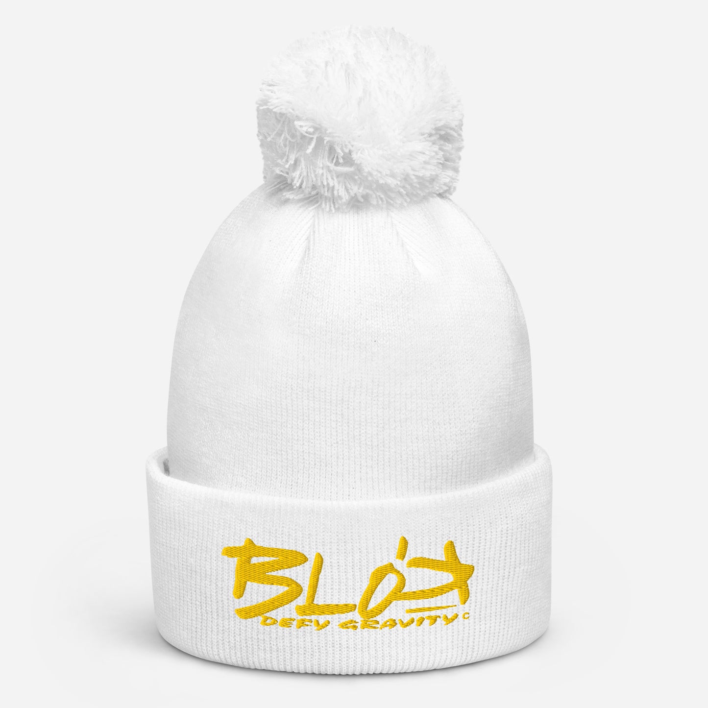 Blok Defy Gravity - Pom Pom Beanie - Yellow Embroidery