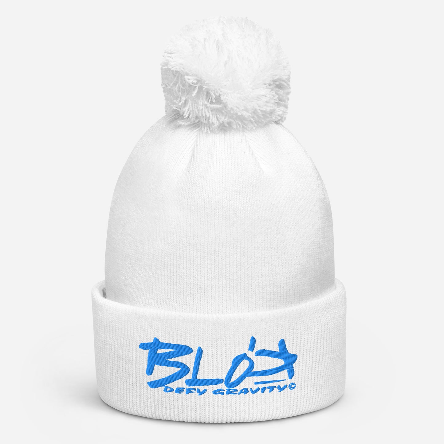 Blok Defy Gravity - Pom Pom Beanie - Blue Embroidery