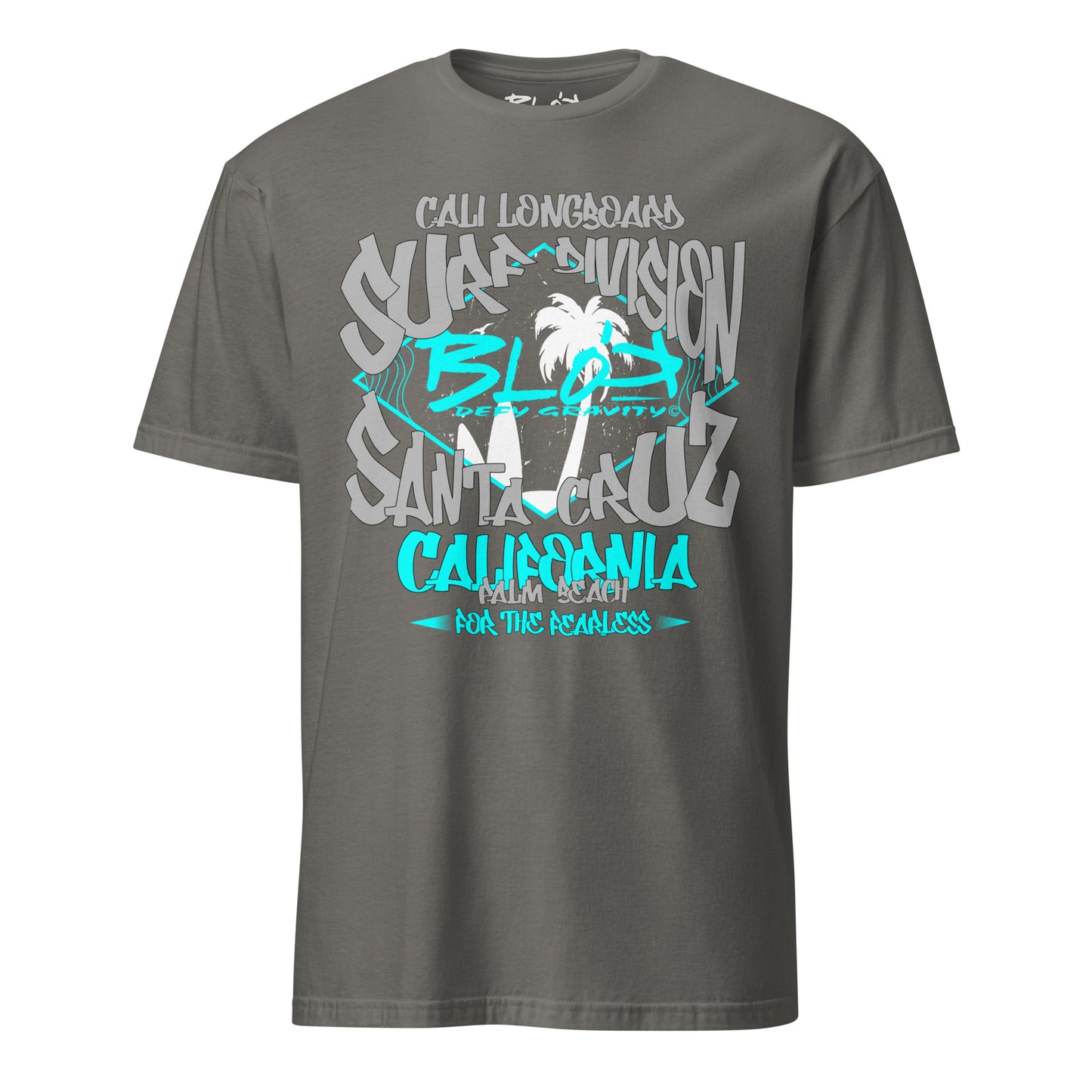 Santa Cruz California - Front Print - in Grey & Turquoise - Women's Relaxed Fit