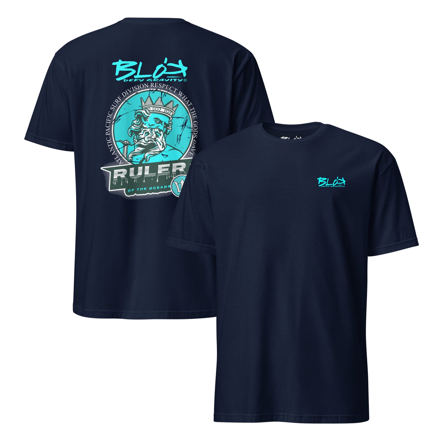 Ruler Of The Oceans - Front Print in Turquoise - Men's Classic Fit Graphic T-Shirt