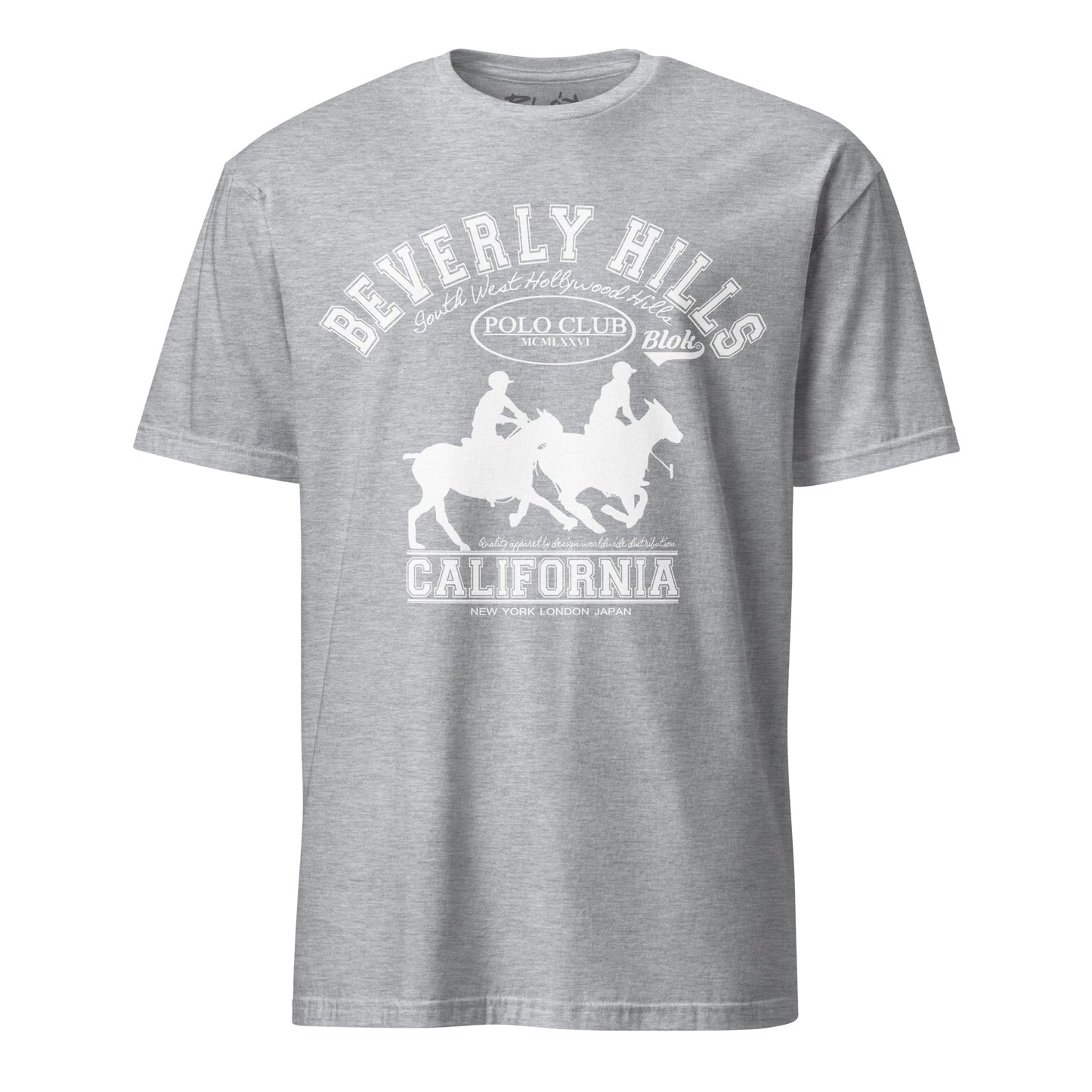 BLOK Beverly Hills Polo Club - White Front Print Women's Relaxed Fit Graphic T-Shirt
