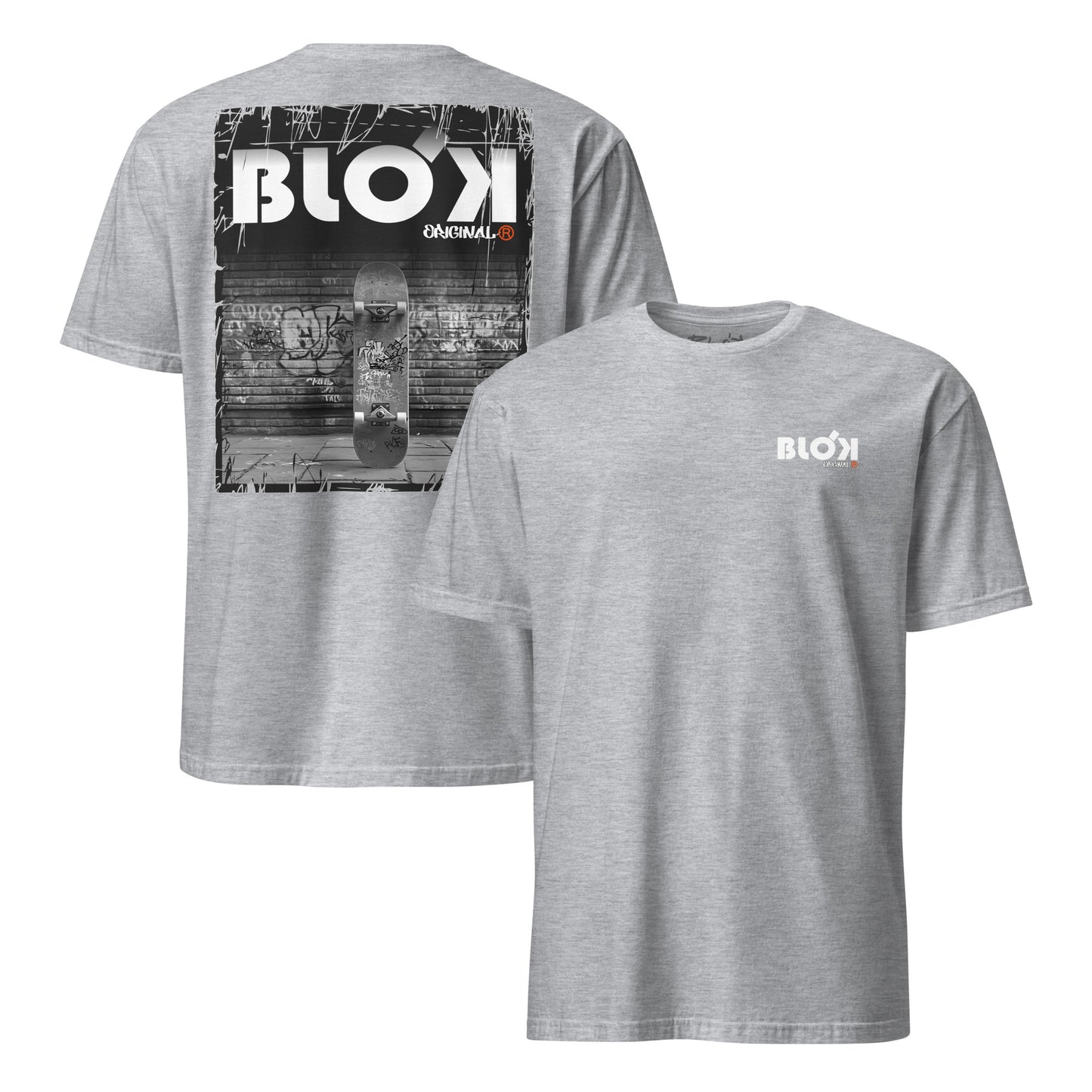 BLOK Skateboard - Orange Front Print Women's Relaxed Fit Graphic T-Shirt