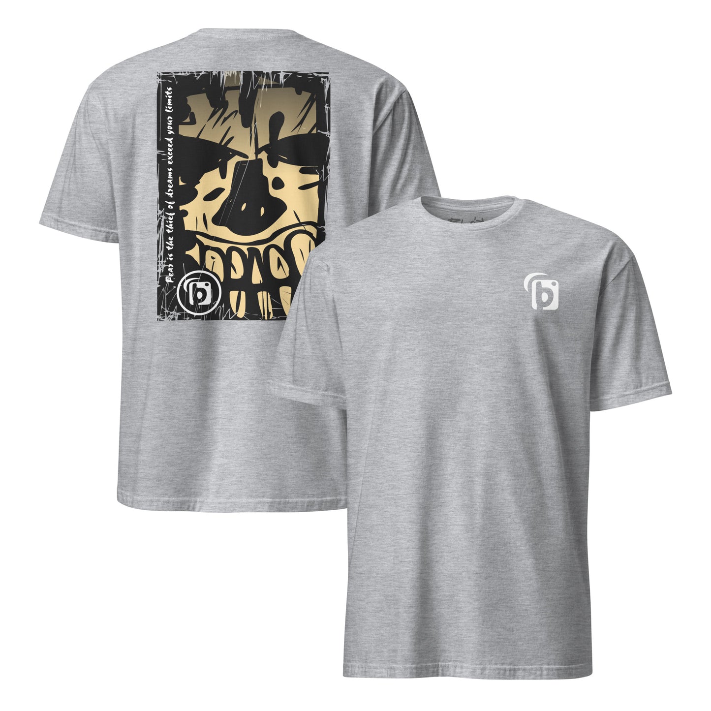 BLOK Tiki Skull - Sand & White Front & Back Print Women's Relaxed Fit Graphic T-Shirt