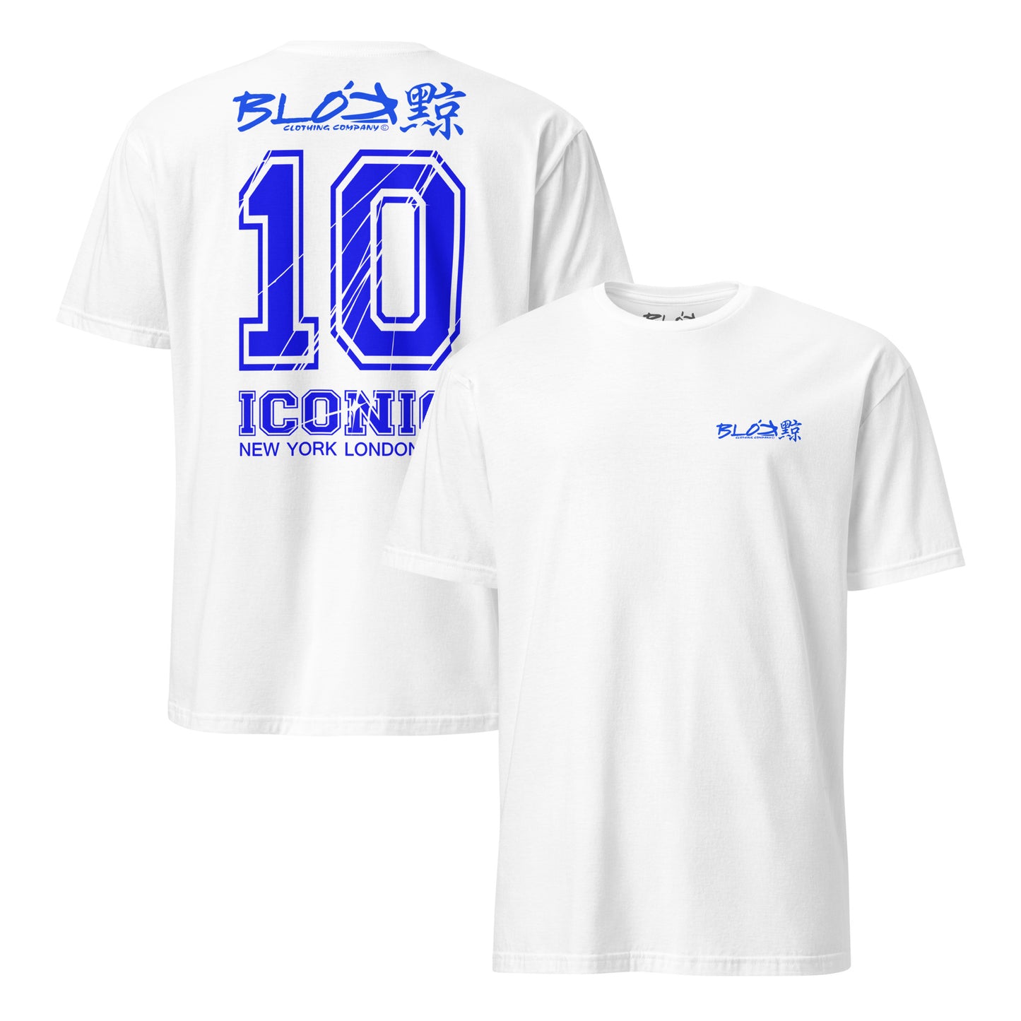 BLOK Iconic 10 - Blue Front & Back Print Women's Relaxed Fit Graphic T-Shirt