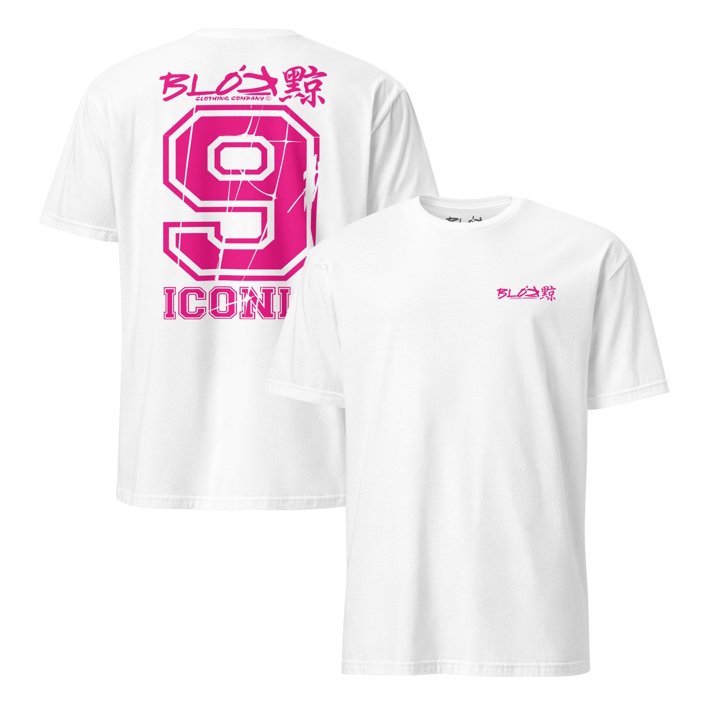 BLOK Iconic 9 - Pink Front & Back Print Women's Relaxed Fit Graphic T-Shirt