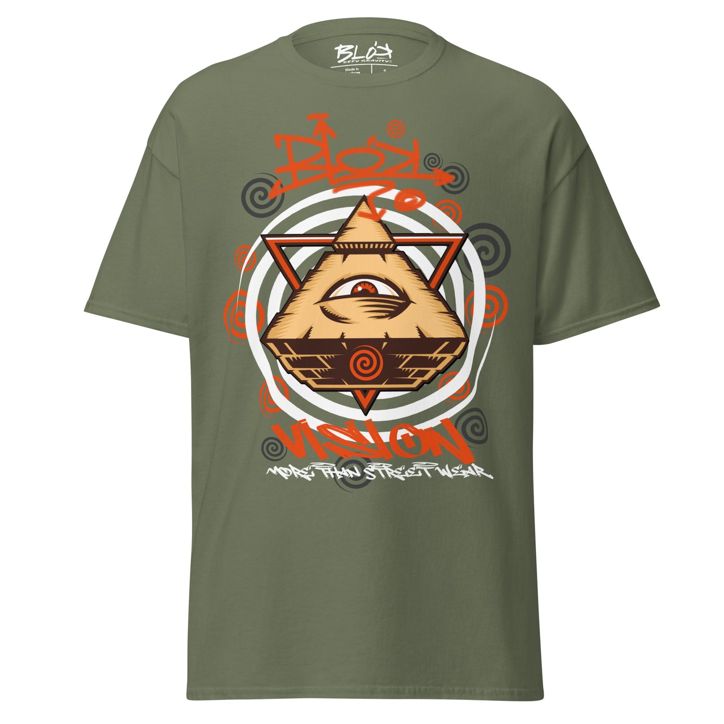 Pyramid Vision - Front Print in Orange - Men's Loose Fit