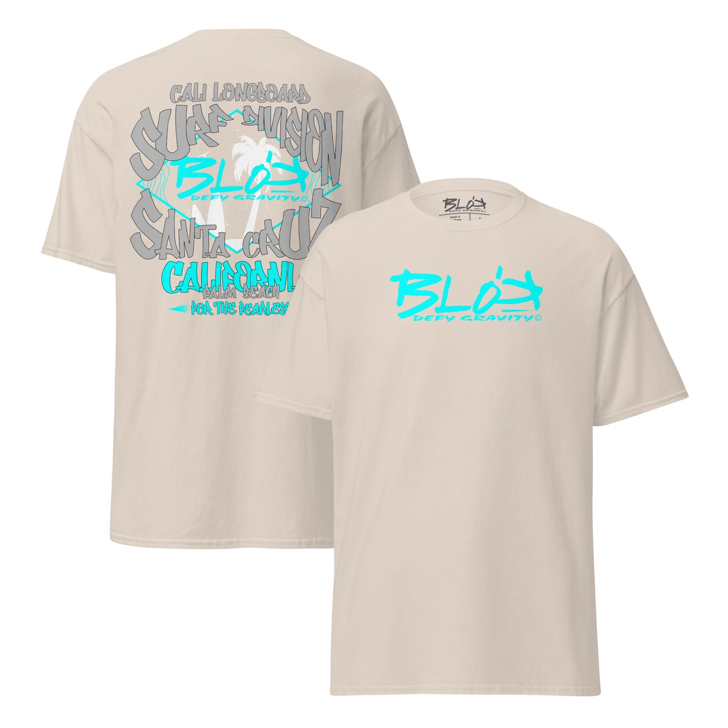 Santa Cruz - Front Print - with White Logo - Men's Loose Fit