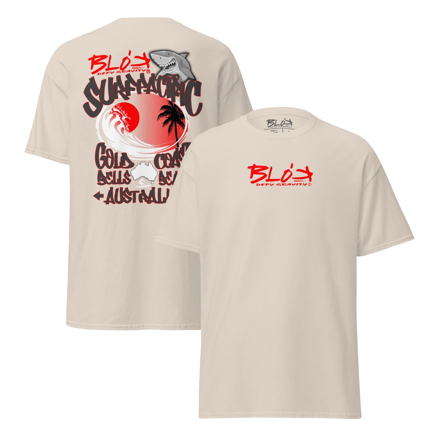 Gold Coast - Front & Back Print - with Red Logo - Men's Loose Fit