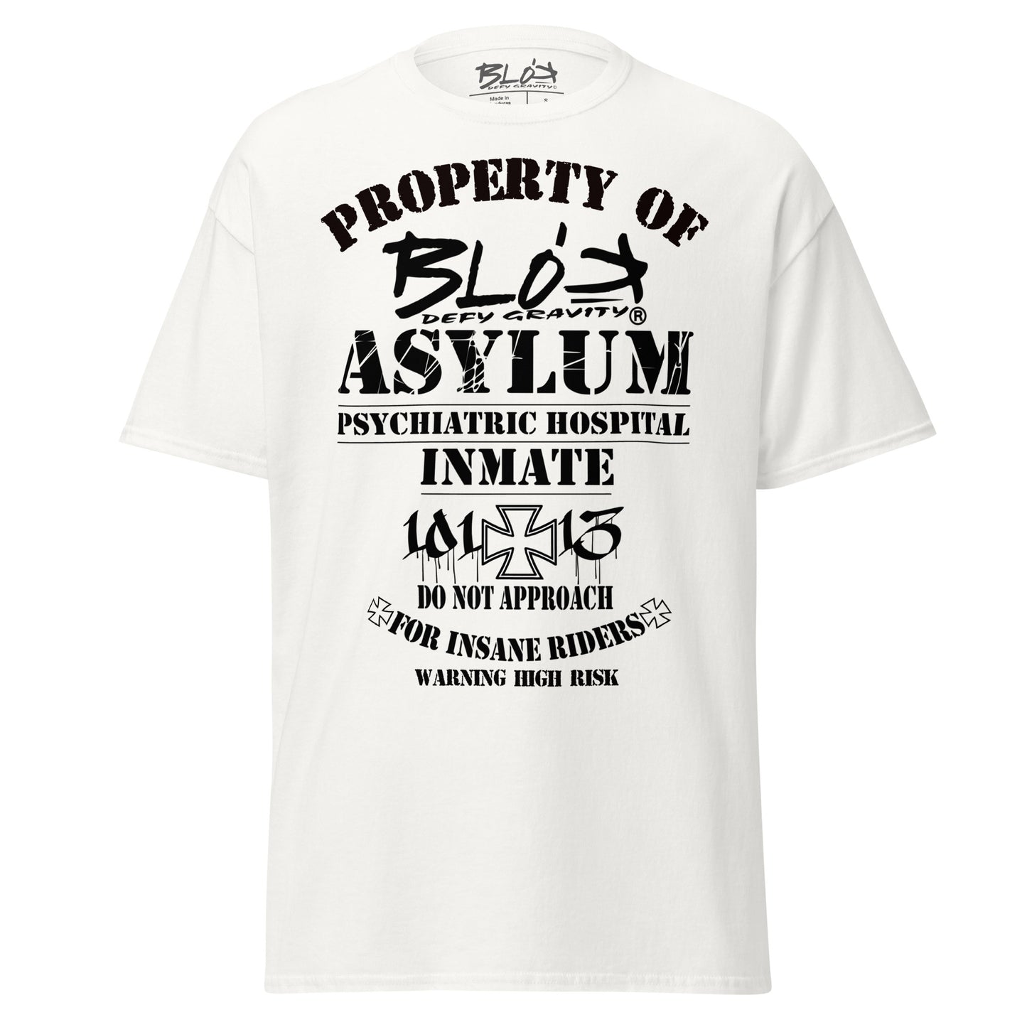 Asylum Inmate - Front Print - in Black - Men's Loose Fit