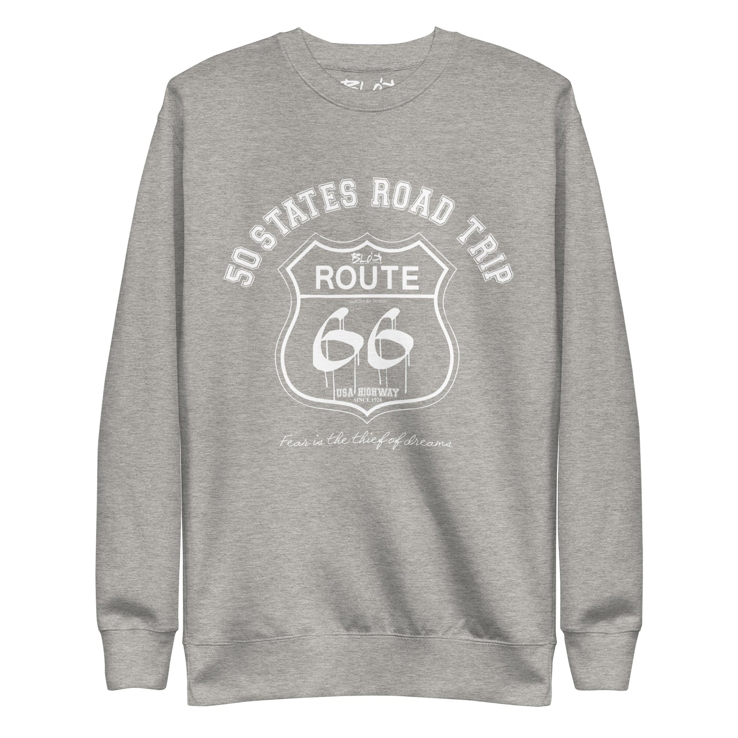 Route 66 Road Trip - 50 States - White Print - Men's Sweatshirt
