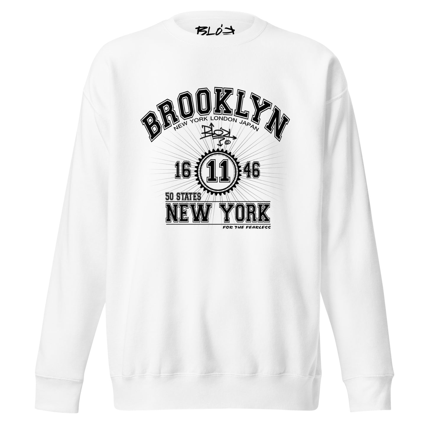 Brooklyn New York - Front Print in Black - Women's Sweatshirt