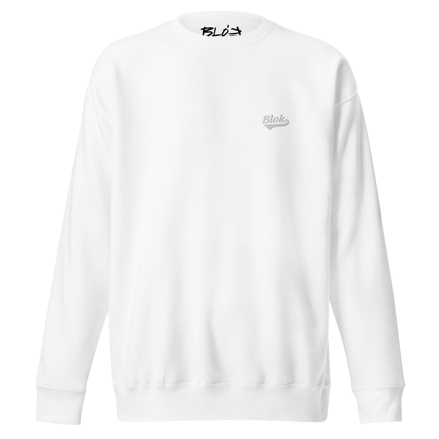 BLOK Classic Logo - Embroidered White Women's Sweatshirt