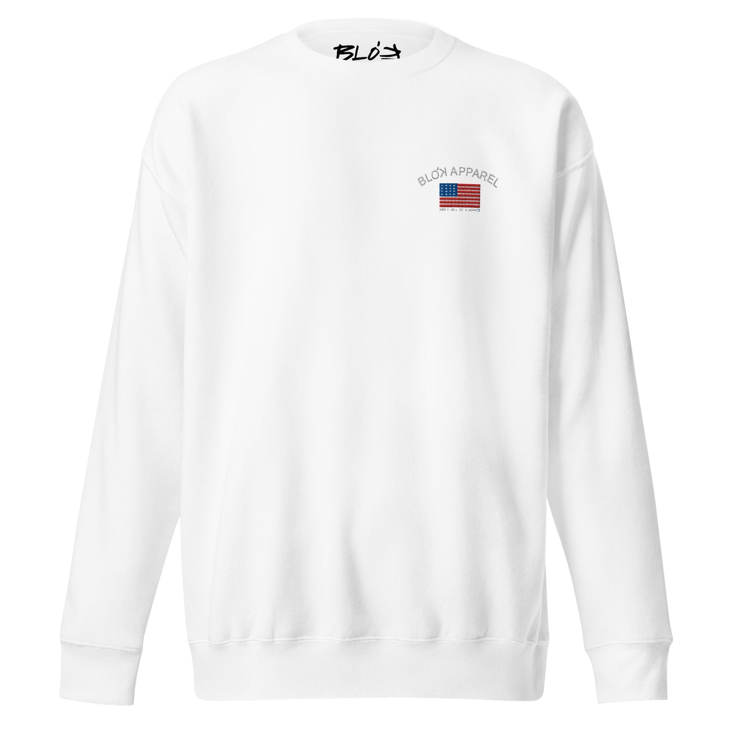 BLOK Apparel - Small White Embroidered Logo Women's Sweatshirt