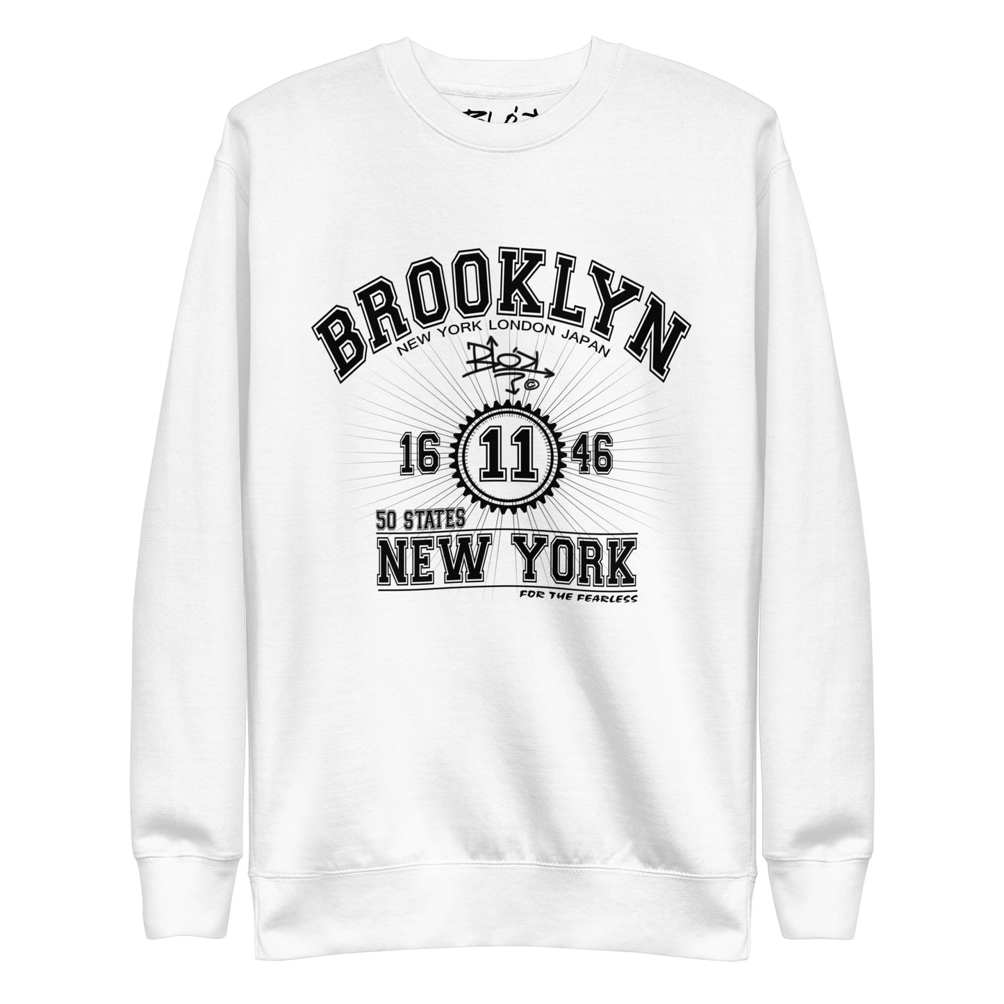 Brooklyn New York - Front Print in Black - Men's Sweatshirt