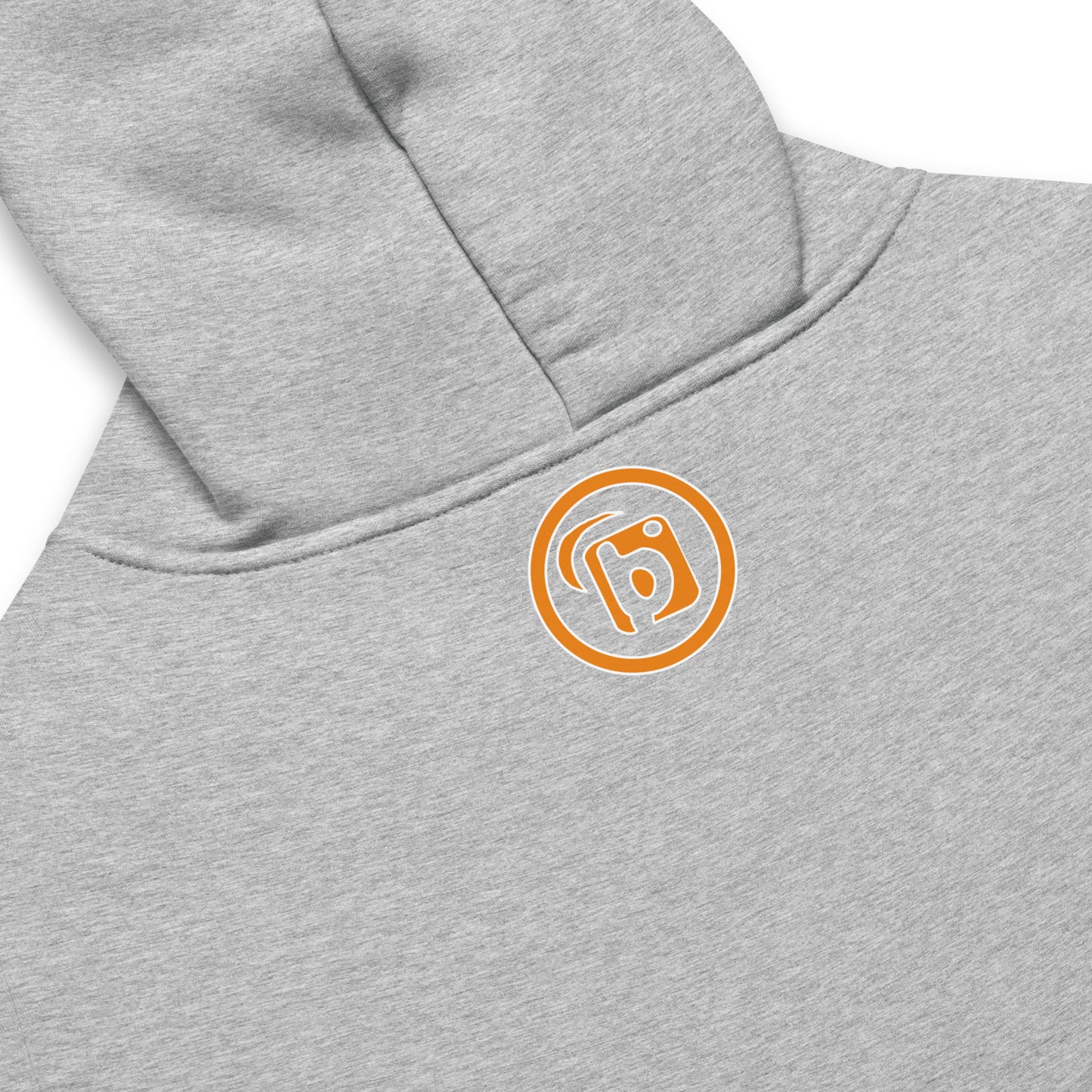 Outer Circle Blok - Heavyweight Oversized Men's Hoodie - White & Orange Front Graphic Print