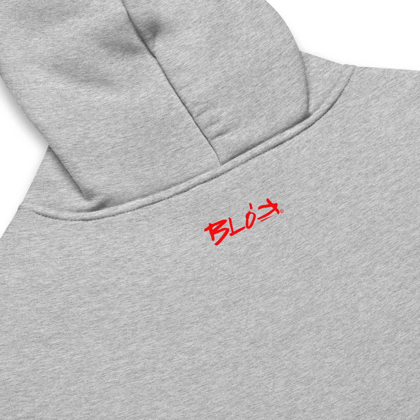 BLOK LOGO - Heavyweight Oversized Men's Hoodie - Red Front Graphic Print