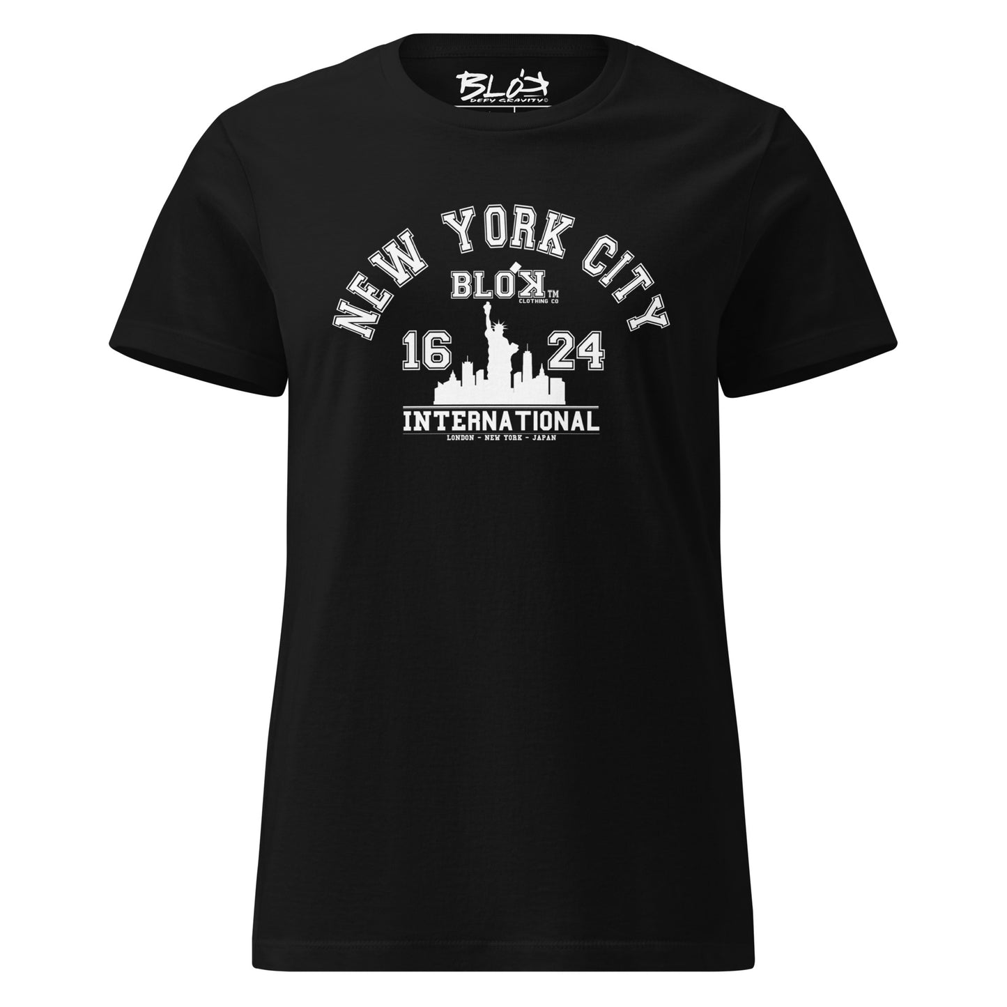 BLOK N.Y.C International - White Print Women's Slim Fit Graphic T-Shirt