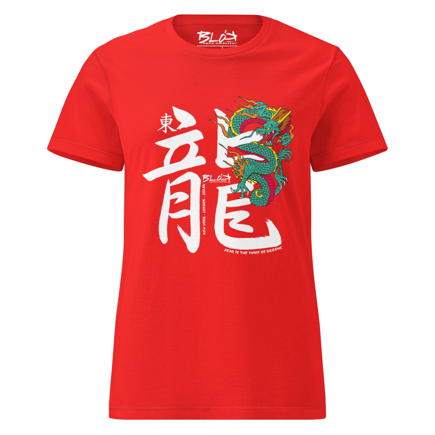 BLOK Hidden Dragon - White Print Women's Slim Fit Graphic T-Shirt