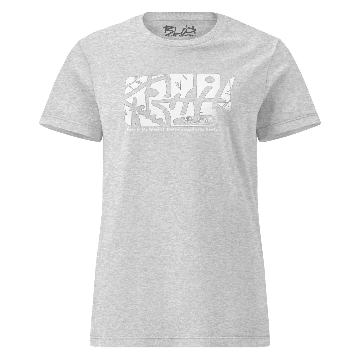 BLOK Fish Bone - White Front Print Women's Slim Fit Graphic T-Shirt