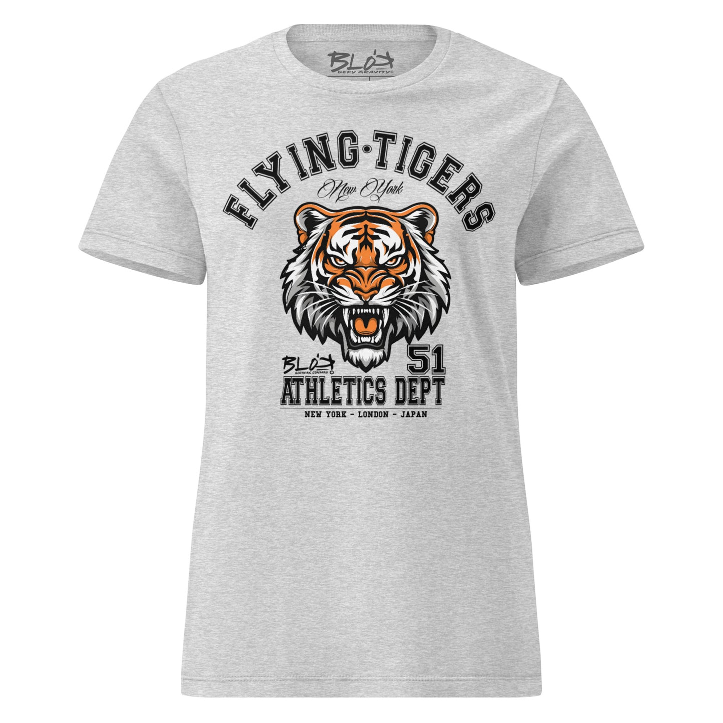 BLOK Flying Tigers - Black Logo Women's Slim Fit Graphic T-Shirt