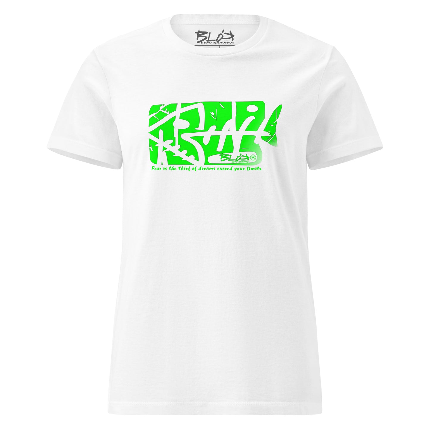 BLOK Fish Bone - Green Front Print Women's Slim Fit Graphic T-Shirt