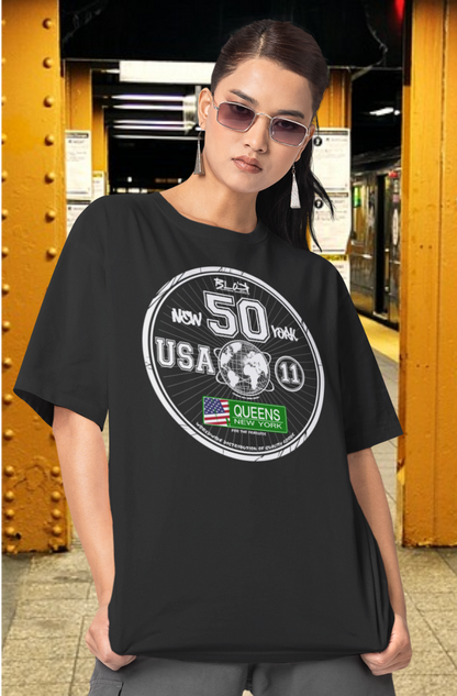 Queens New York - 50 States - Front & Arm Print - Women's Oversize
