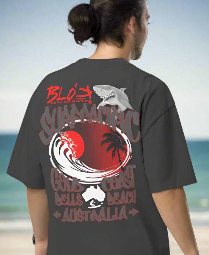 Gold Coast - Front & Back Print - with Red Logo - Men's Oversize